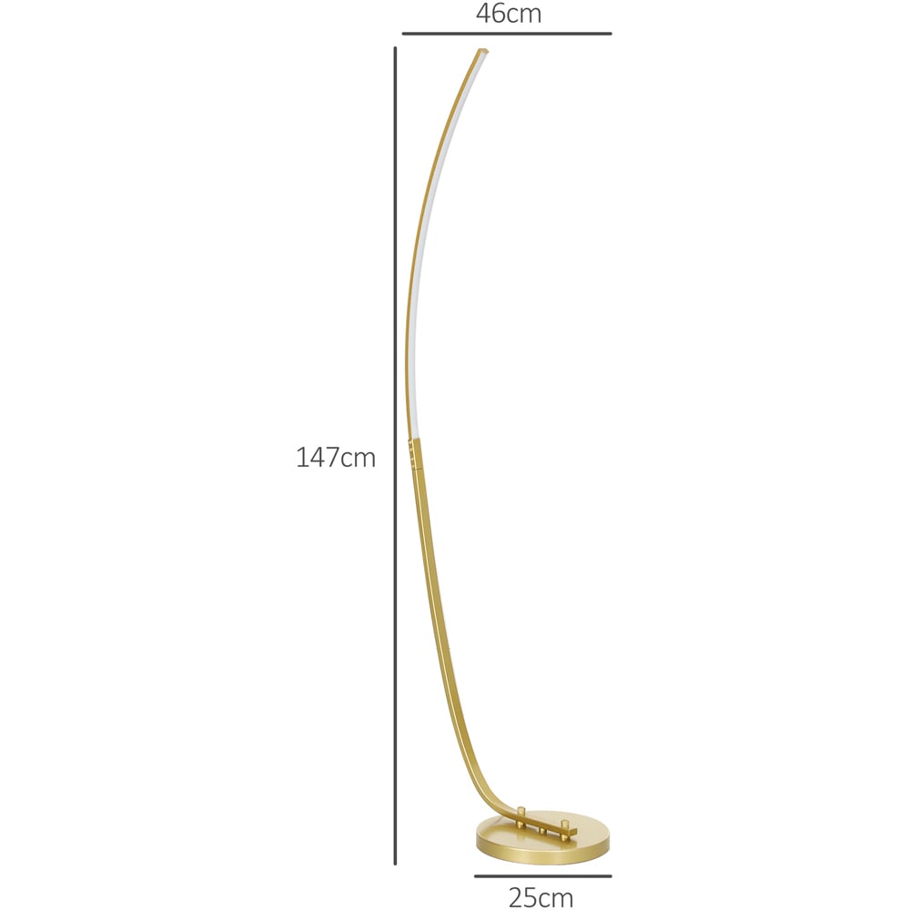 Portland Gold Tone Arched LED Strip Floor Lamp Image 9