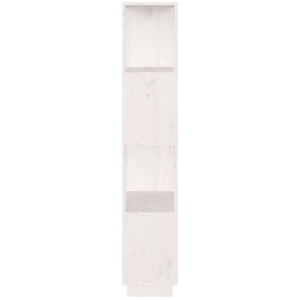vidaXL 4 Shelf White Solid Pine Wood Bookcase Image 5