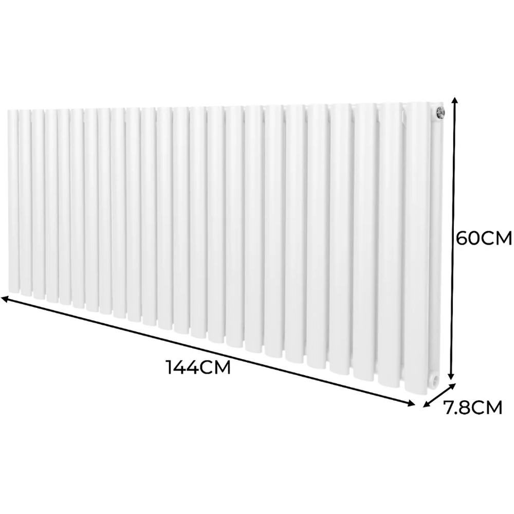 Monster Shop 6440BTU White Oval Column Radiator 600 x 1440mm Image 6