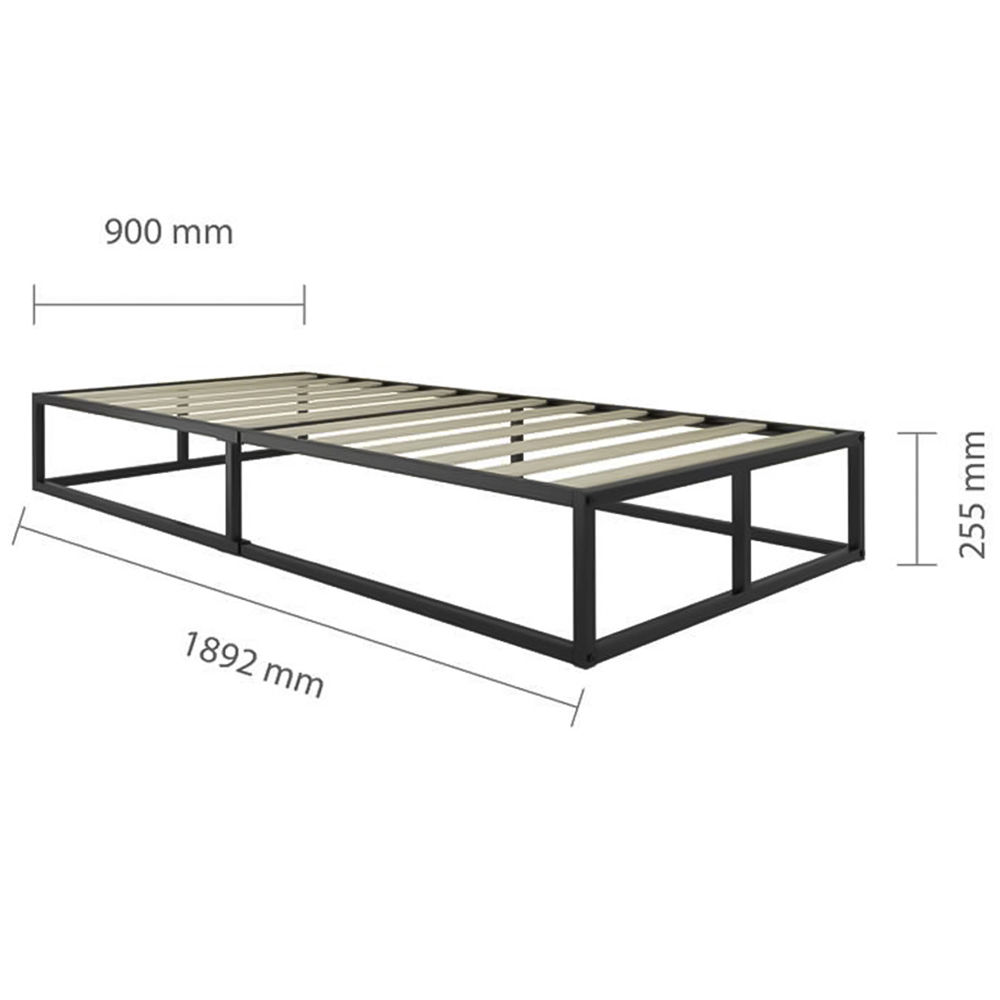 Soho Single Black Metal Platform Bed Frame Image 7