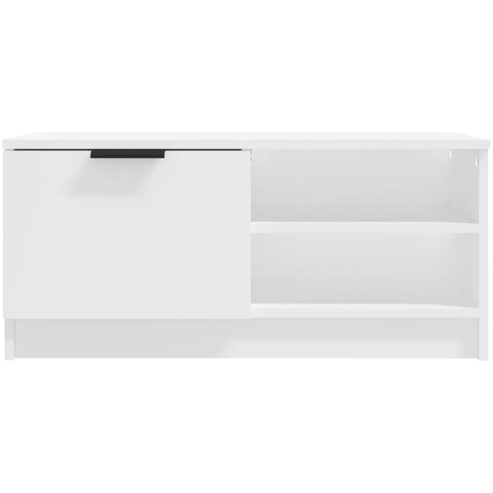 vidaXL Single Door 2 Shelf White TV Cabinet Set of 2 Image 4