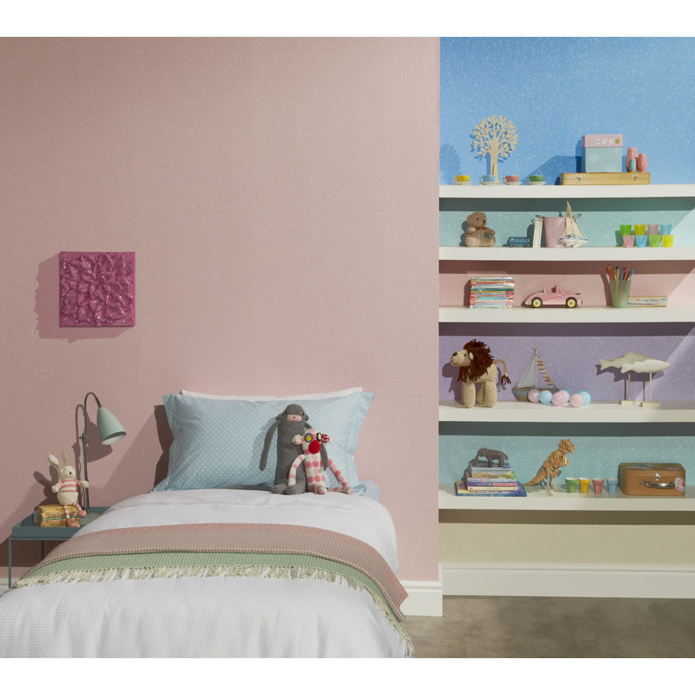 Arthouse Glitterati Plain Pink Wallpaper Wilko