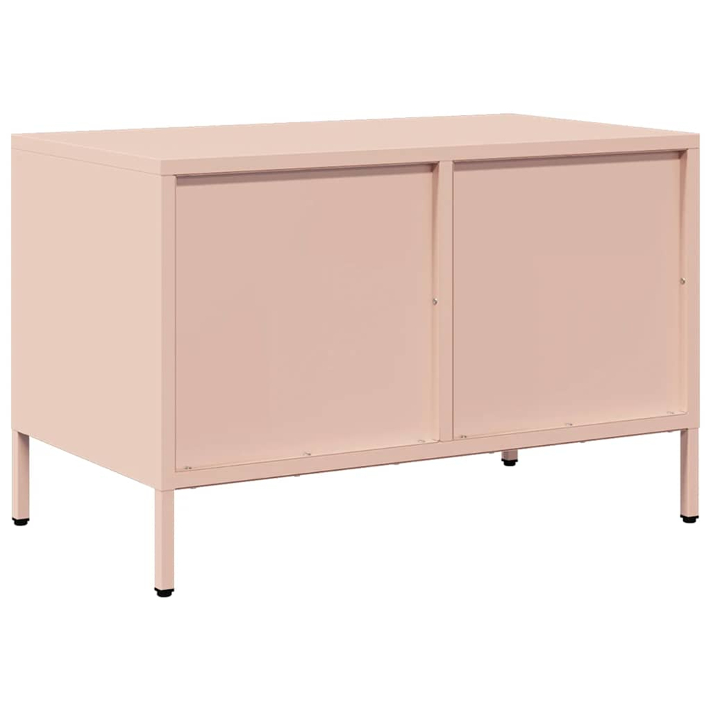 vidaXL 2 Drawer Pink Steel Industrial Style TV Cabinet Image 5