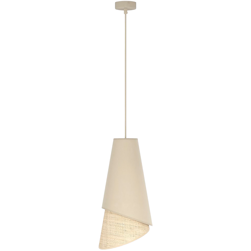 Emibig Moda Beige and Rattan E27 Ceiling Pendant Light Image 1