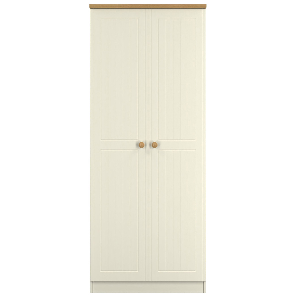 Crowndale Warwick 2 Door Cream Ash and Oak Double Wardrobe Image 2