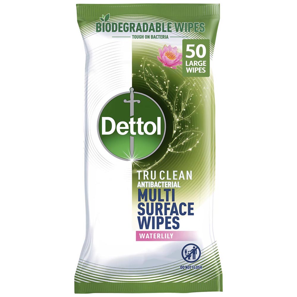 Dettol Tru Clean Wipes Waterlily 50s Image 1