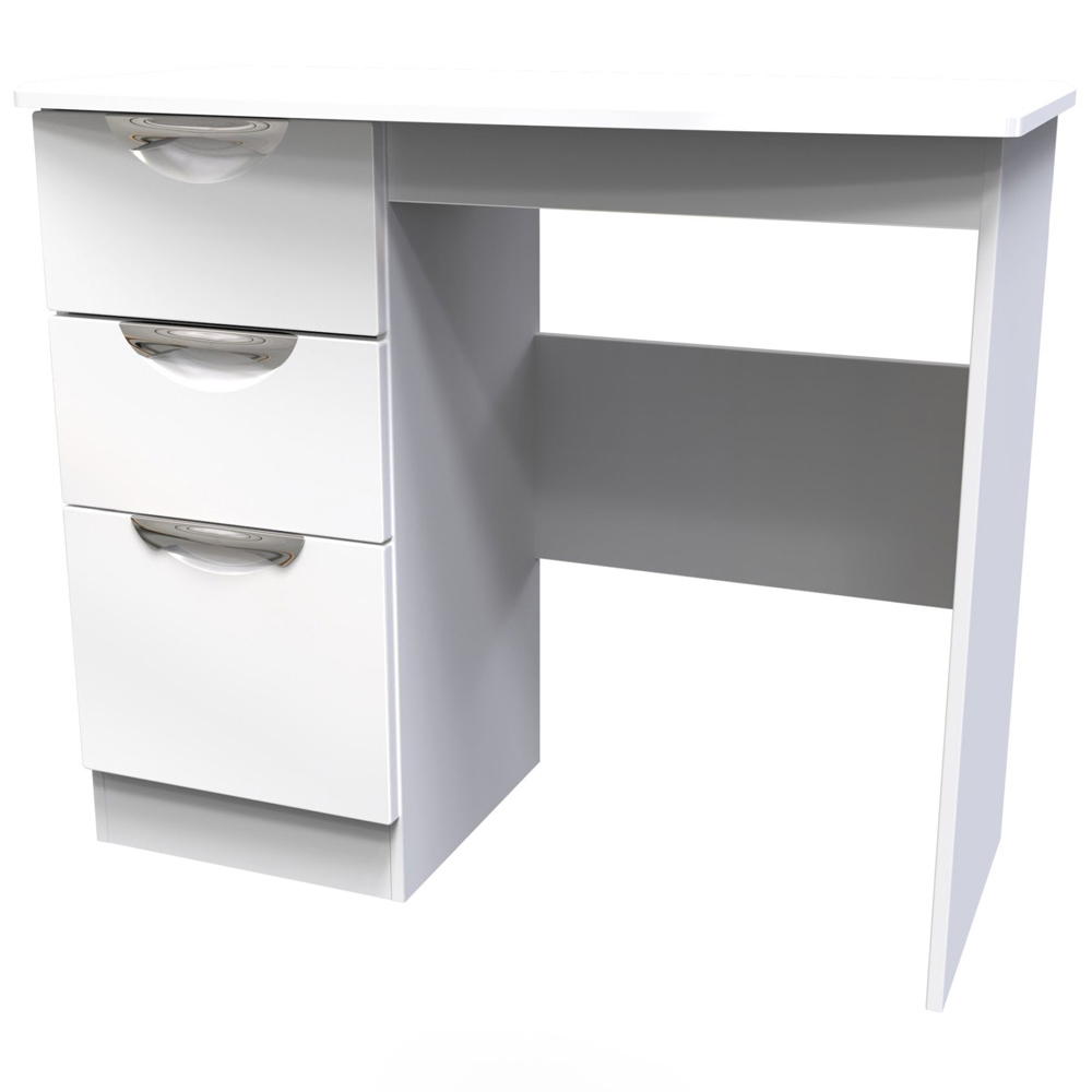 Crowndale Camden 3 Drawer White Gloss Dressing Table Image 2