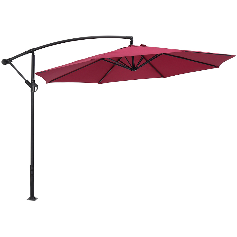 Living and Home Red Garden Cantilever Parasol 3m Image 1