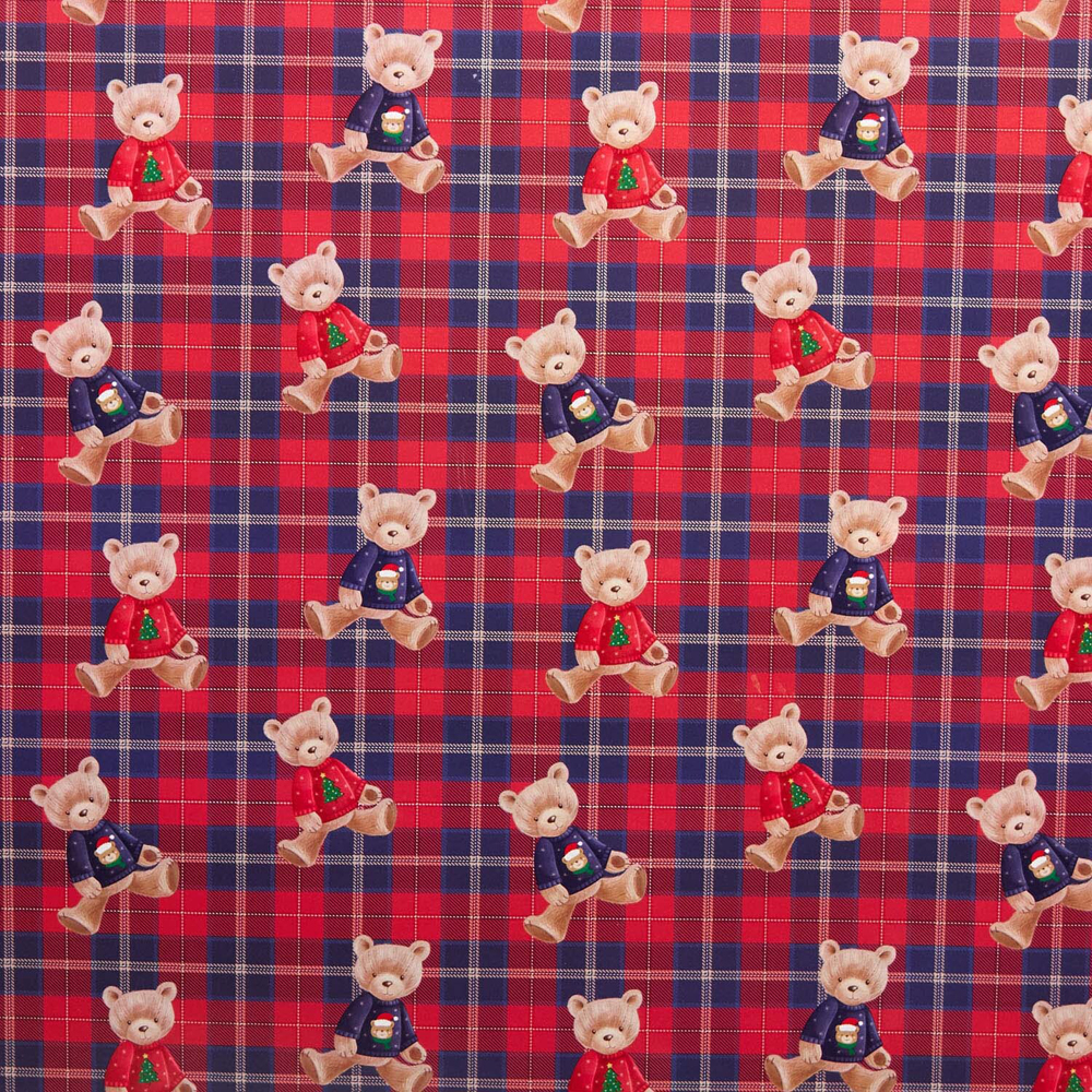Tartan Teddy Bear Gift Wrap Image 4