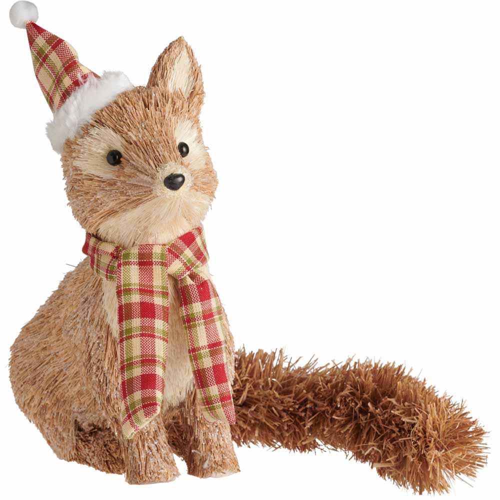 Wilko Cosy Bristle Sitting Fox with Scarf Image 3