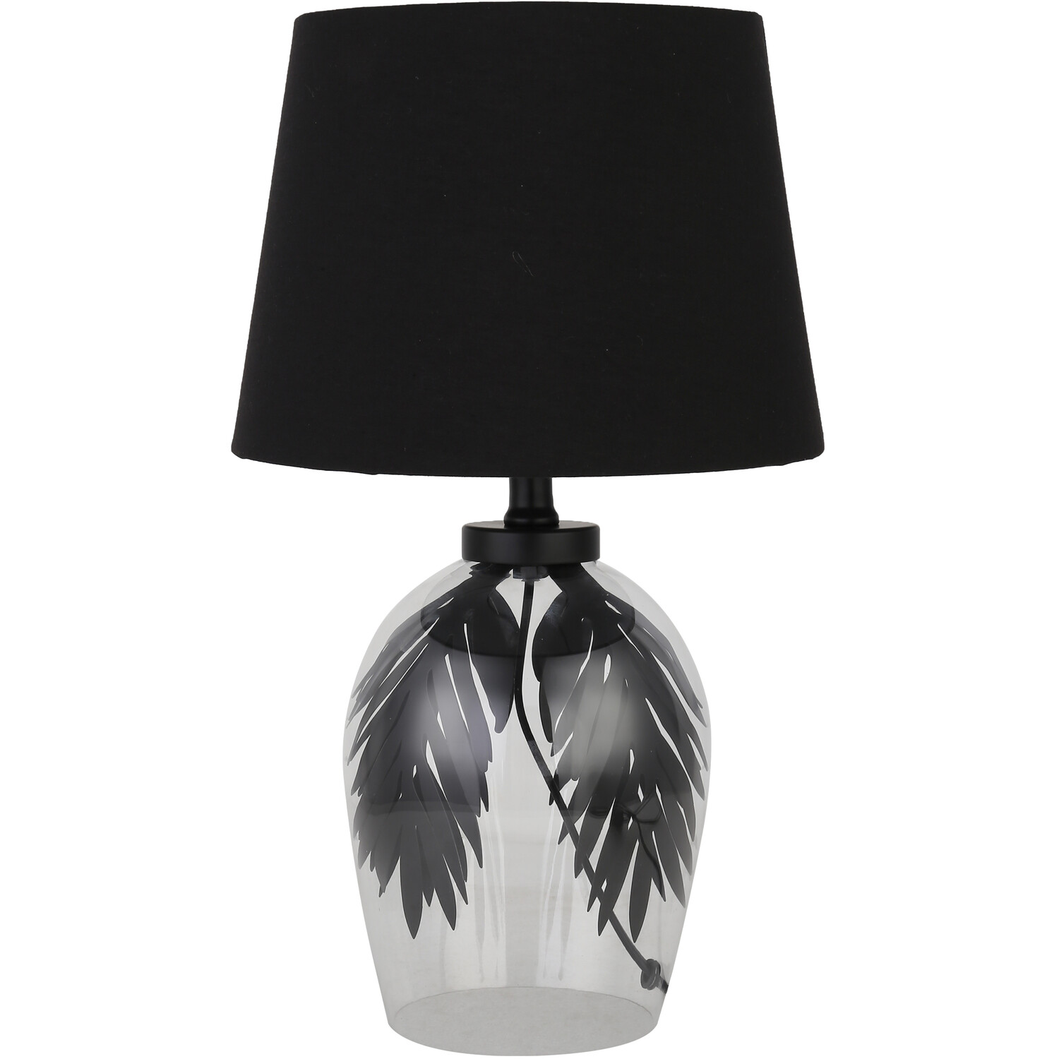 Black Encased Leaf Table Lamp - Black Image 2