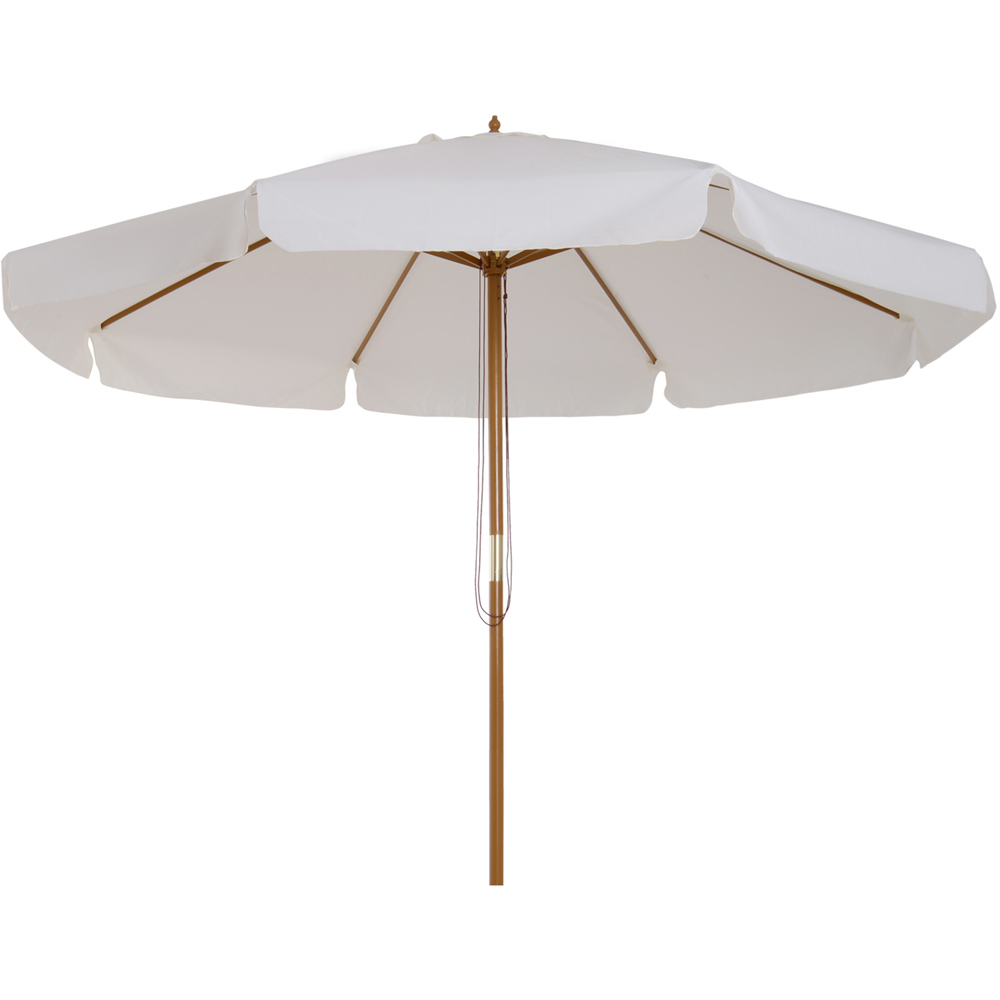 Outsunny Ruffles Cream White Patio Parasol Image 1