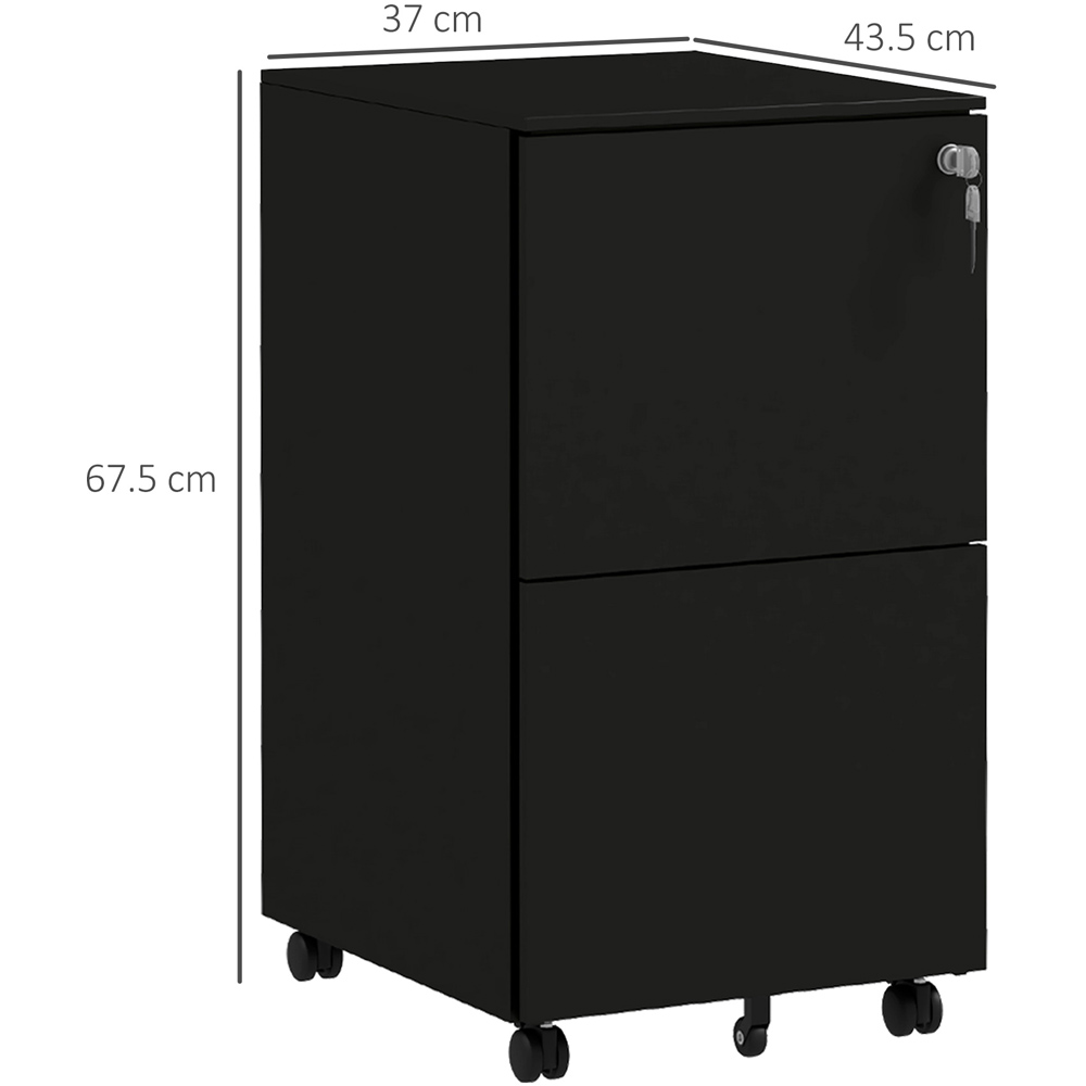 Portland 2 Drawer Black Vertical Filing Cabinet Image 8