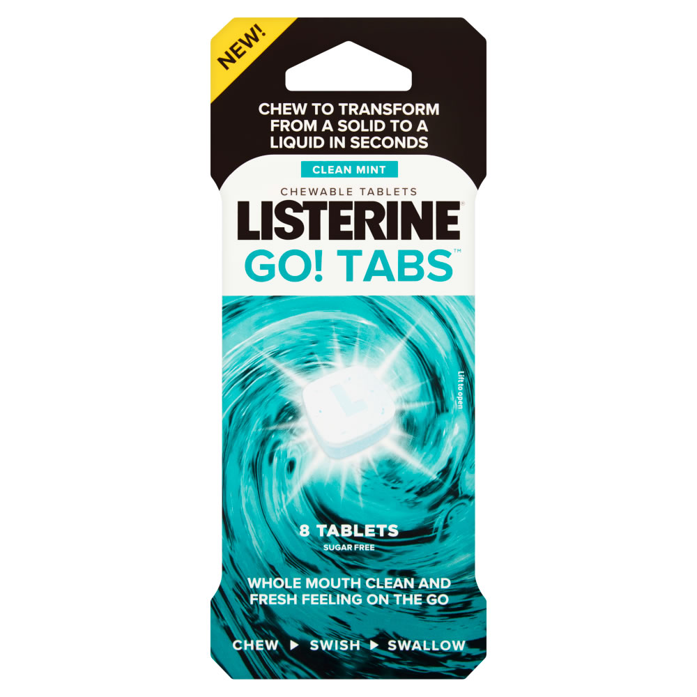 Listerine Go! Tabs Chewable Mouthwash Tablets 8 pack Image 1