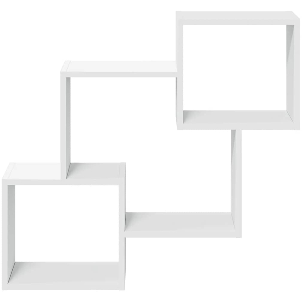 vidaXL 3 Shelf White Floating Wall Shelf Image 3