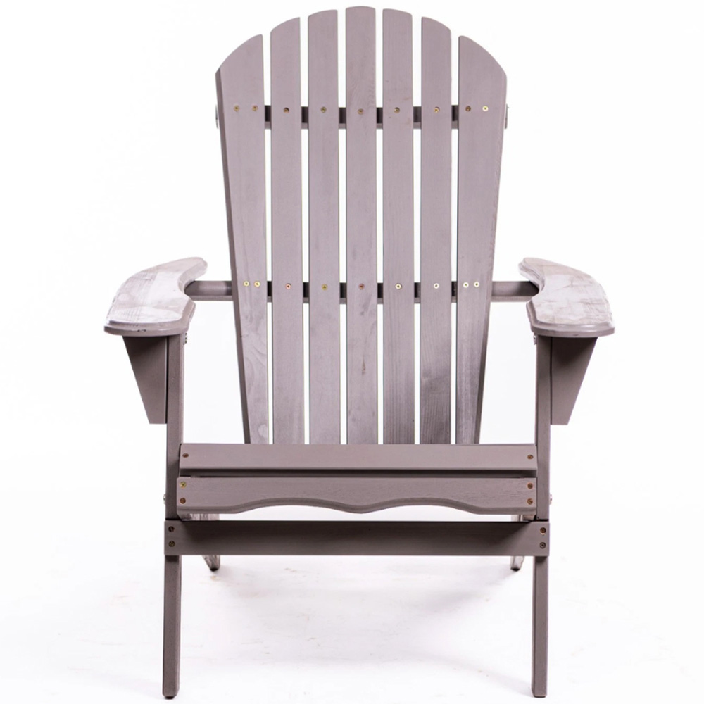 Garden Gear Grey Hemlock Hardwood Foldable Adirondack Chair Image 6