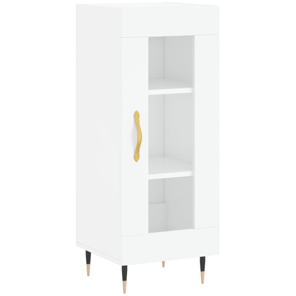 vidaXL Single Door High Gloss White Narrow Sideboard Image 2