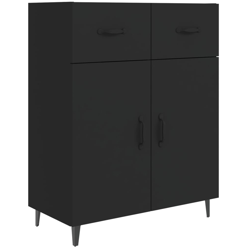 vidaXL 2 Door 2 Drawer Black Sideboard Image 2