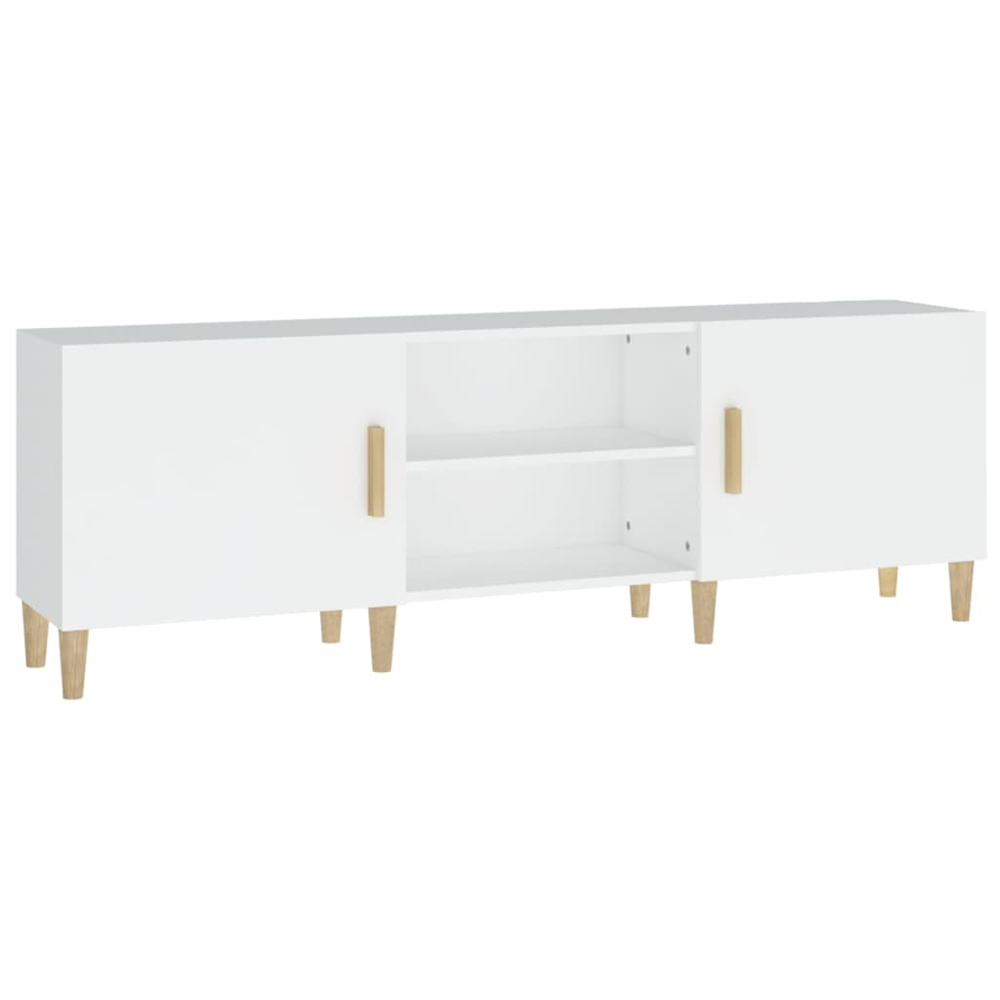 vidaXL 2 Door 2 Shelf White TV Cabinet Image 2