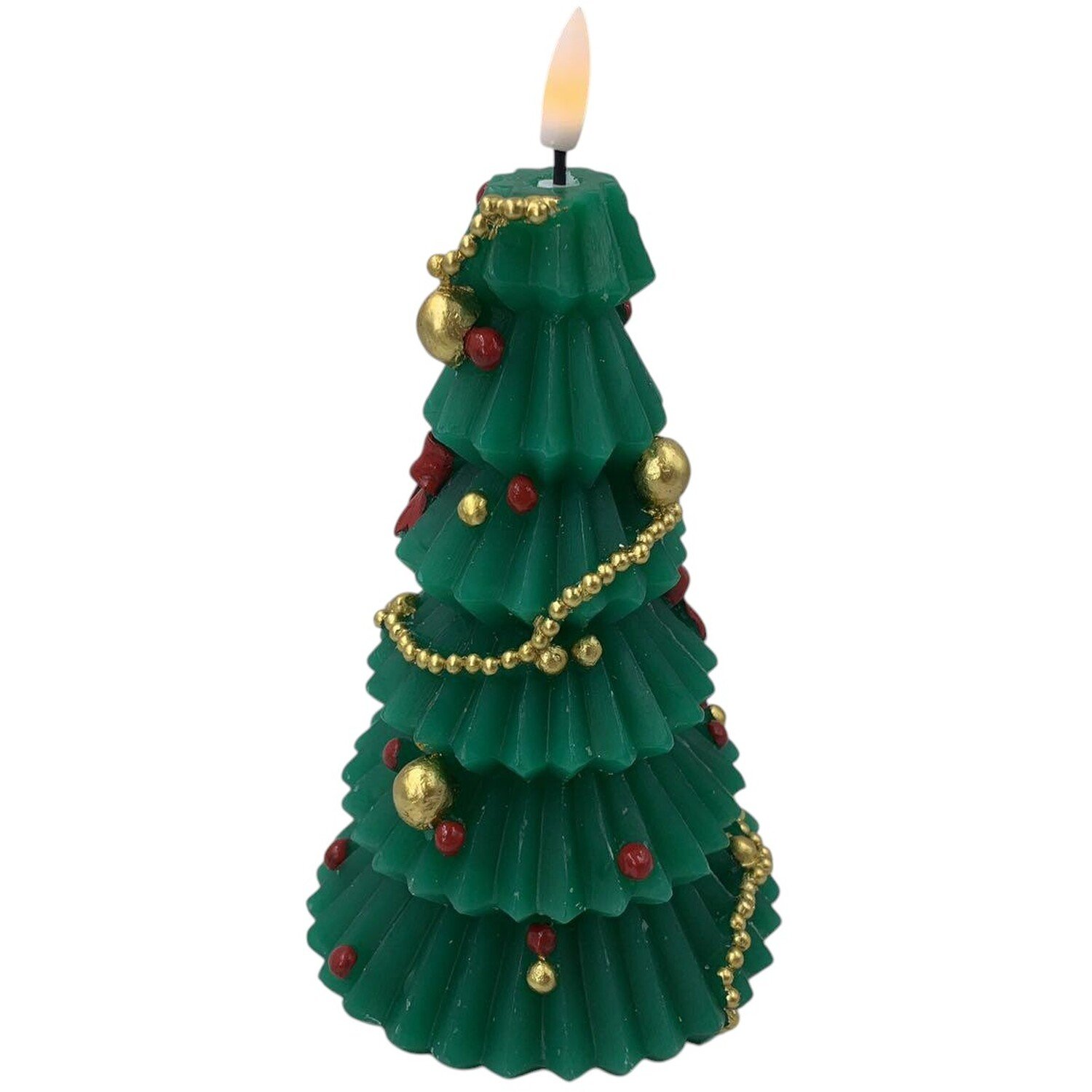 Christmas Tree Festive LED Candle Green Image