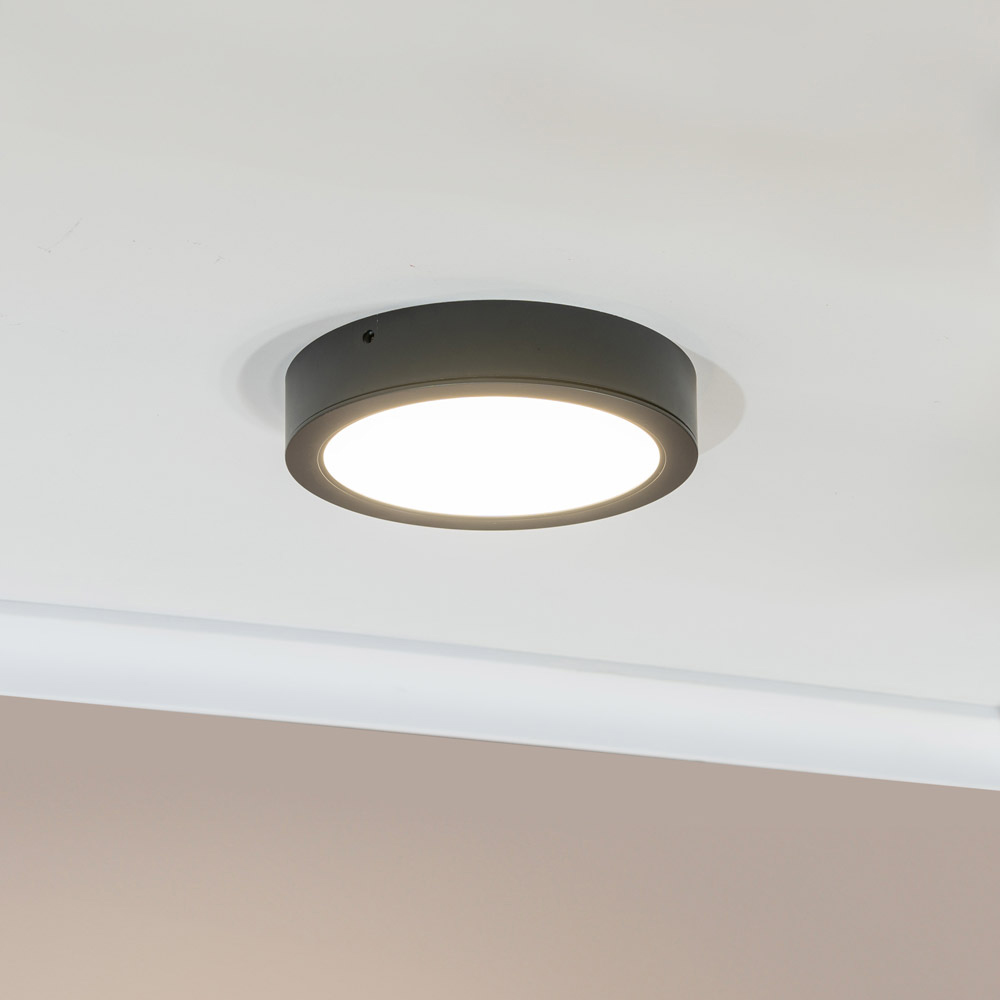 ValueLights Lacey Black Round 24W LED Flush Ceiling Light Image 2