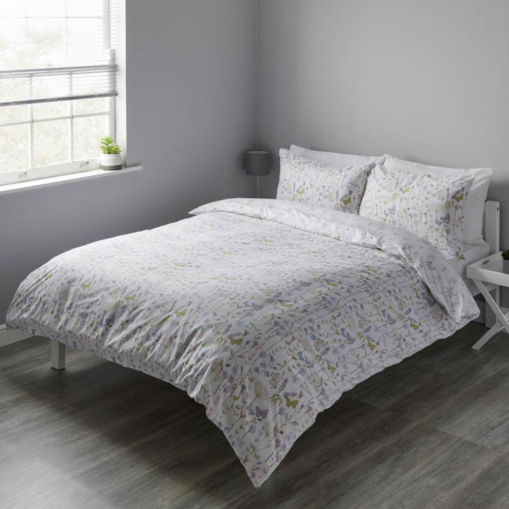 Wilko Double Watercolour Garden Reversible Duvet Set Wilko