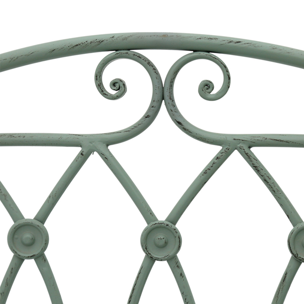 Charles Bentley 2 Seater Wrought Iron Sage Green Companion Seat Image 5