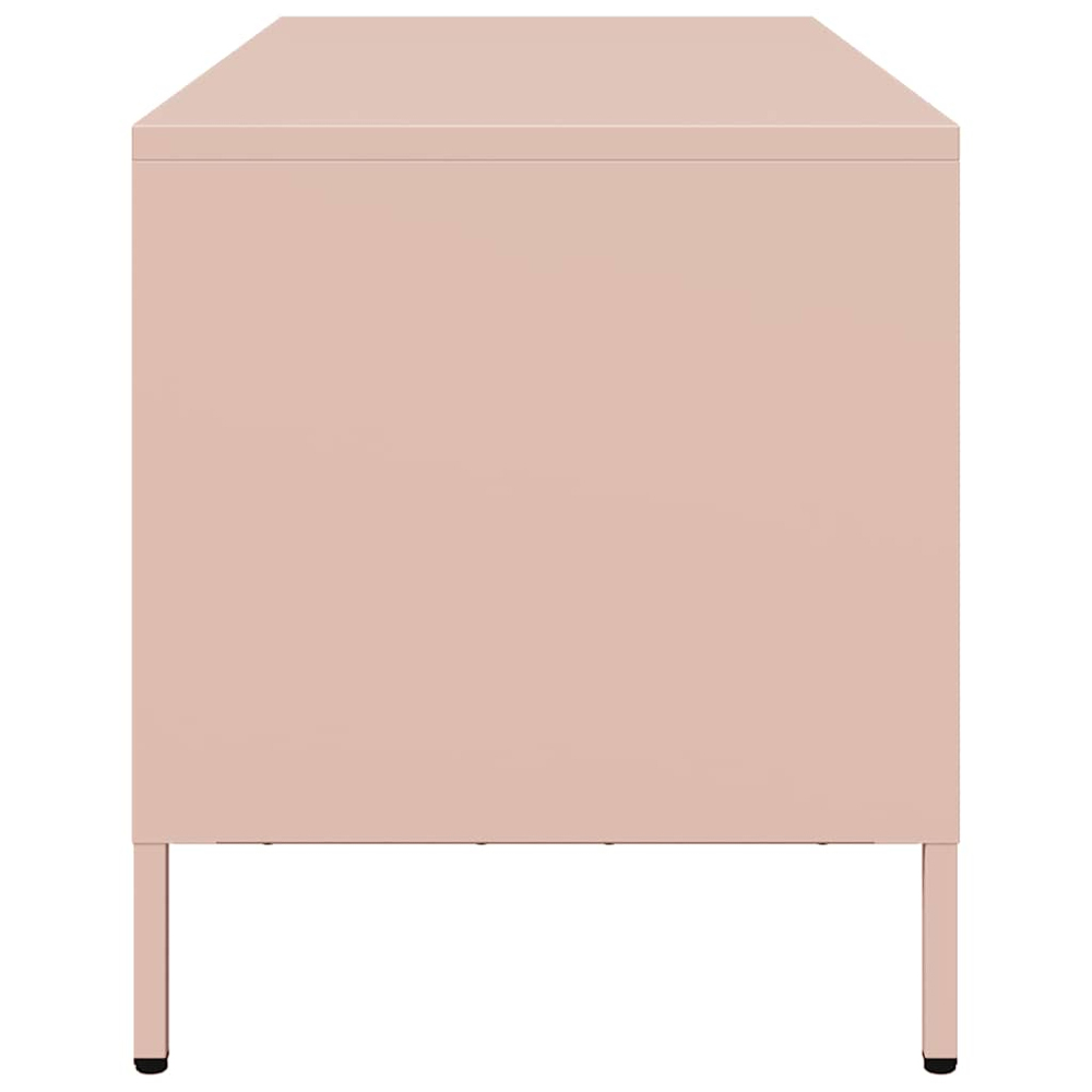vidaXL 2 Drawer 2 Shelf Pink Steel Industrial Style TV Cabinet Image 6