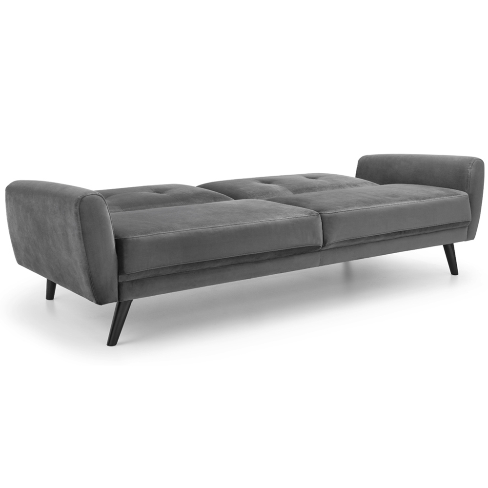 Julian Bowen Monza 2 Seater Dark Grey Velvet Sofa Bed Image 6
