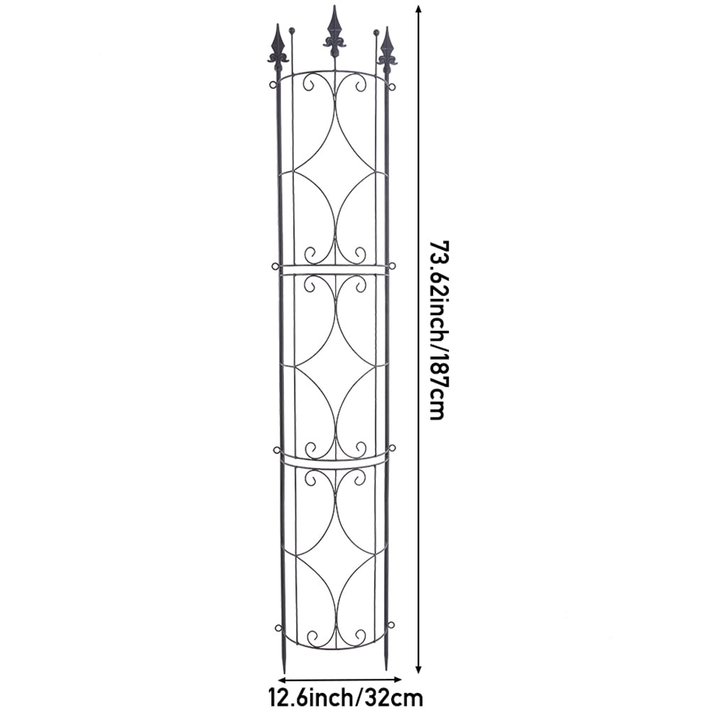Living and Home 6.1 x 1ft 2 Pack Black Vintage Pointed Top Metal Trellis Image 9