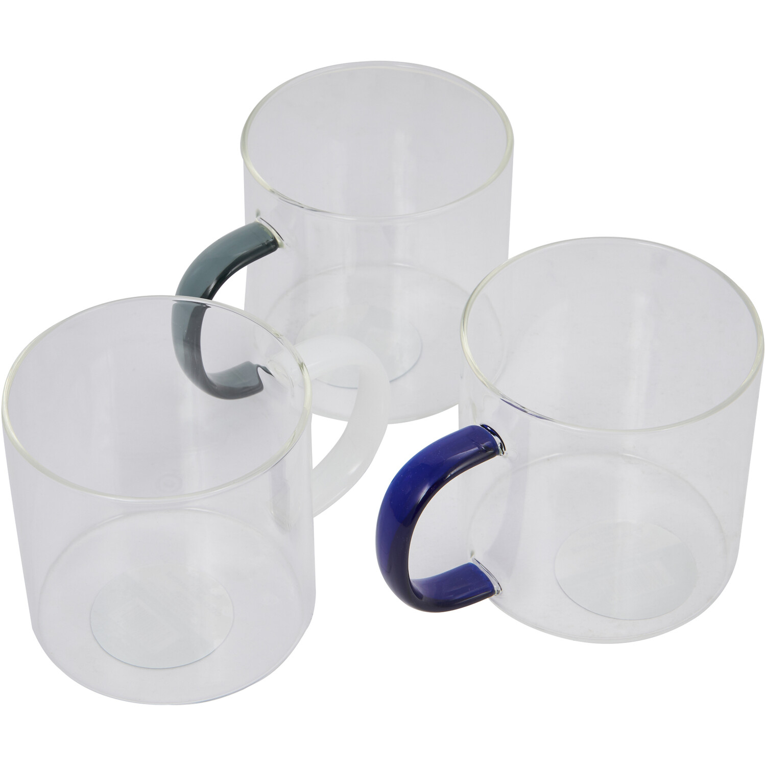 Borosilicate Glass Mug with Colour Handle - Clear Image 1