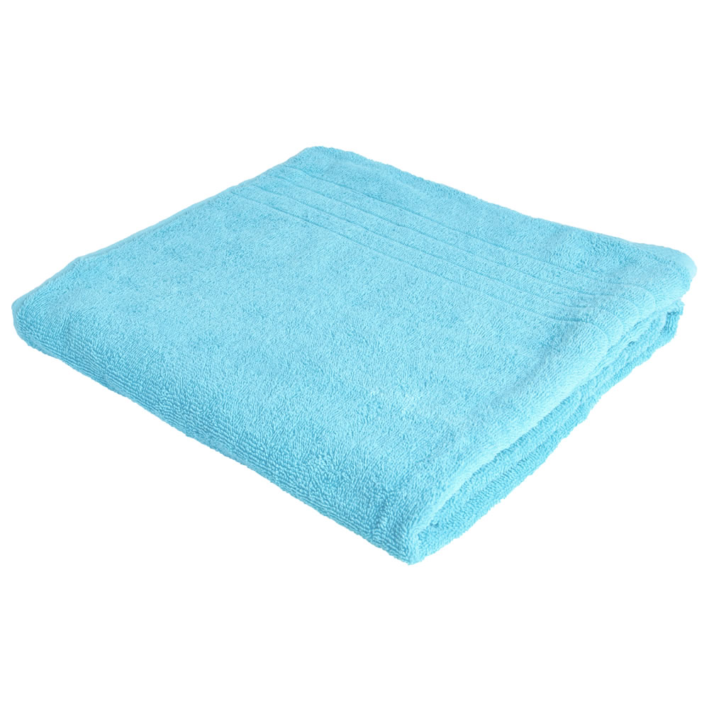 Wilko Aqua Blue Bath Towel Image 1