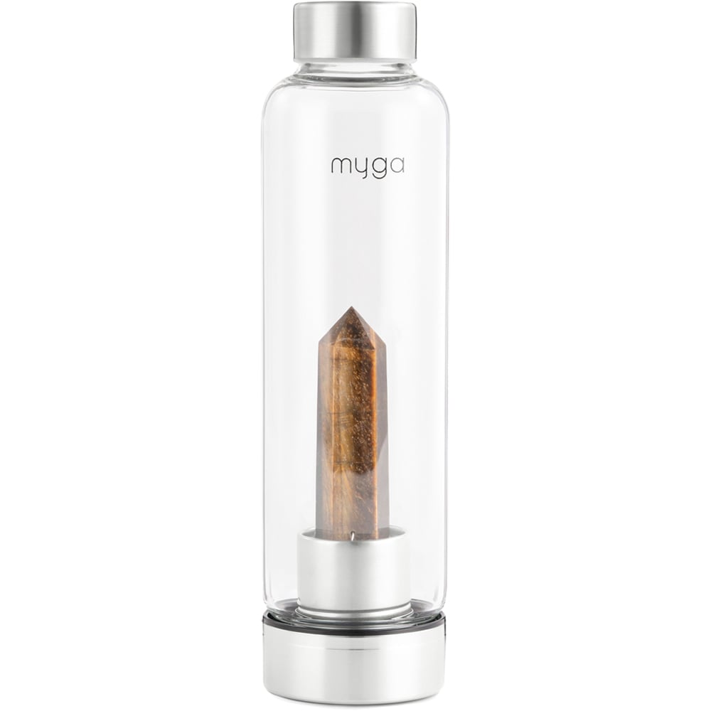 Myga Tiger’s Eye Crystal Glass Water Bottle 500ml Image 1