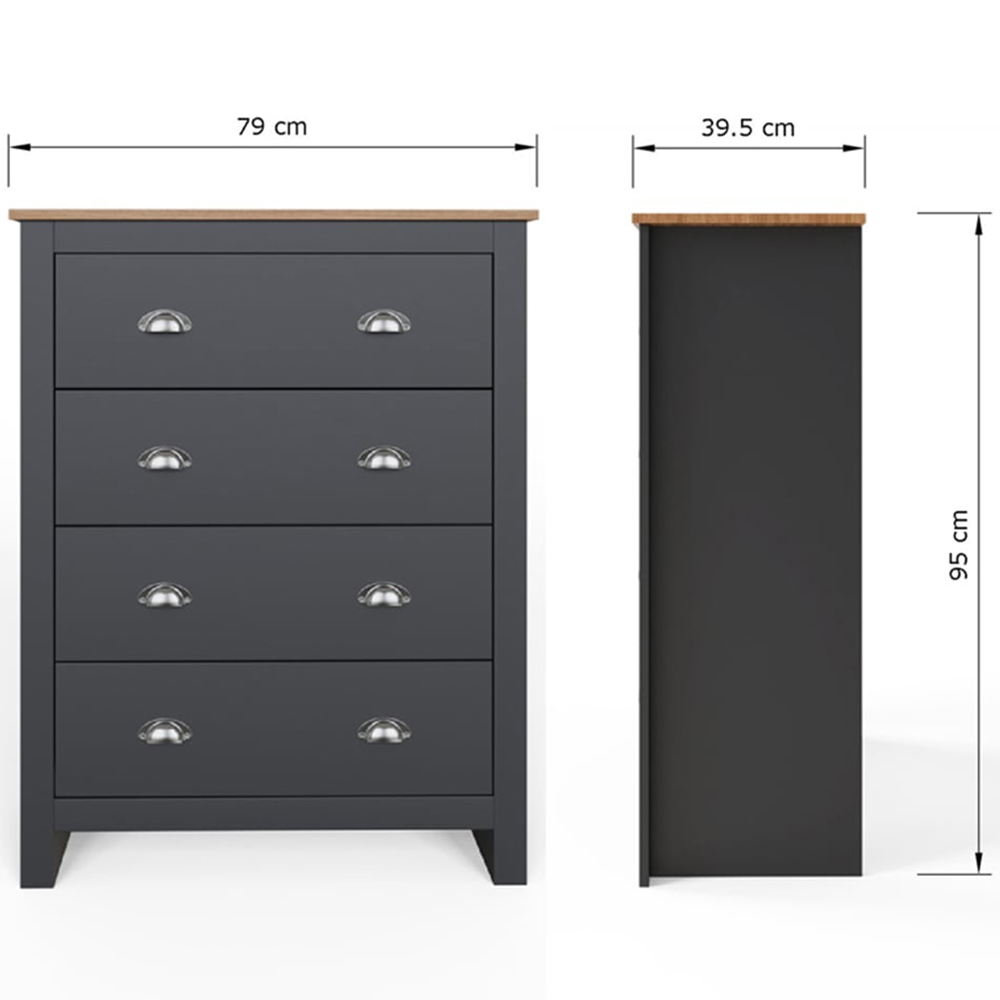 GFW Lancaster Slate Blue 4 Piece Bedroom Furniture Set Image 8