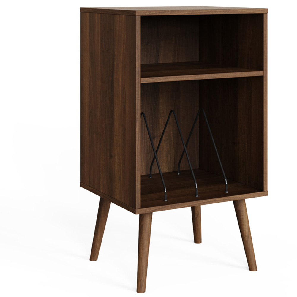 GFW Jaxon 2 Shelf Walnut Compact Open Turntable Stand Image 2