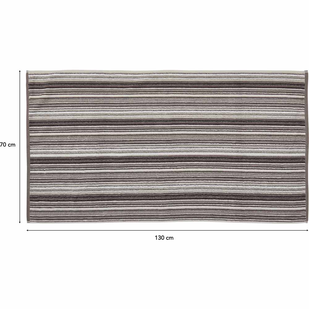 Wilko Grey Stripe Bath Towel Image 3
