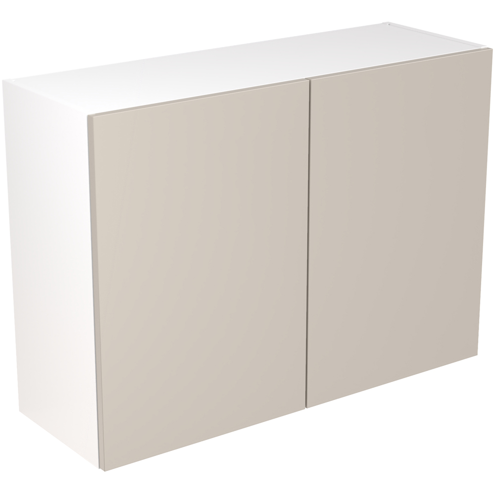 Kitchen Kit Slab Gloss Light Grey Flatpack Wall Kitchen Cabinet 1000mm Image 1