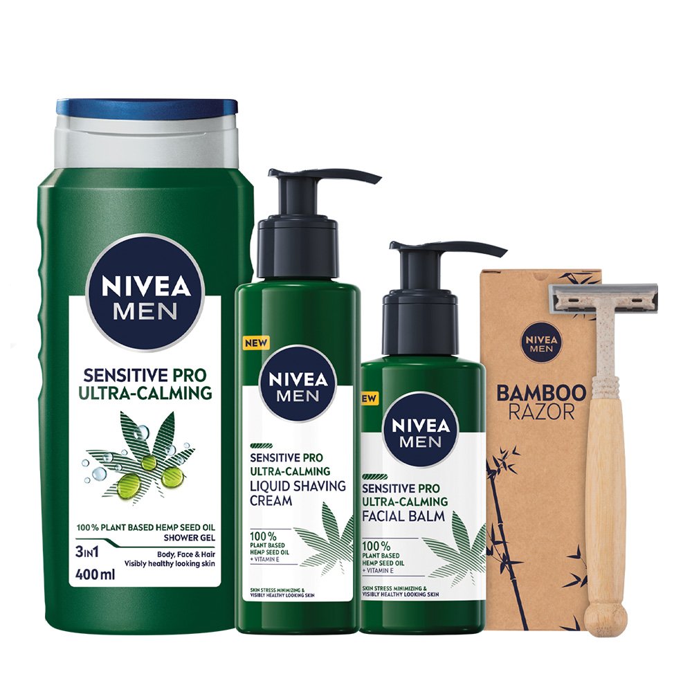 NIVEA Men Sensitive  Pro Ultra-calming Shower & Shave Care Trio Gift Set Image 3
