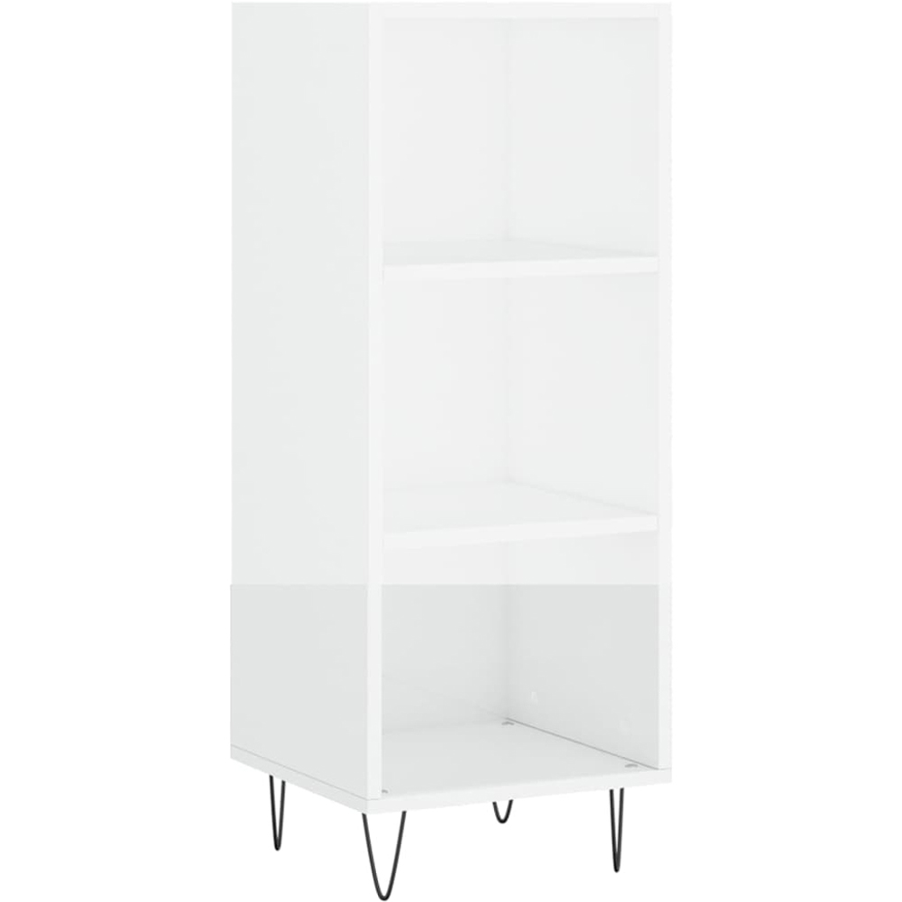 vidaXL 3 Shelf High Gloss White Sideboard Image 2
