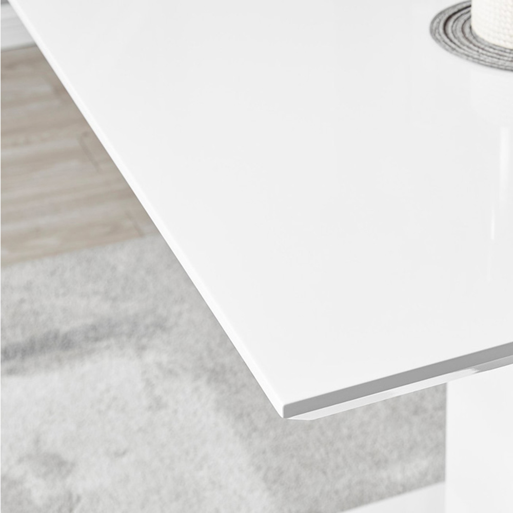 Furniturebox Molini Solara 6 Seater Dining Set White Gloss Grey and Black Image 5