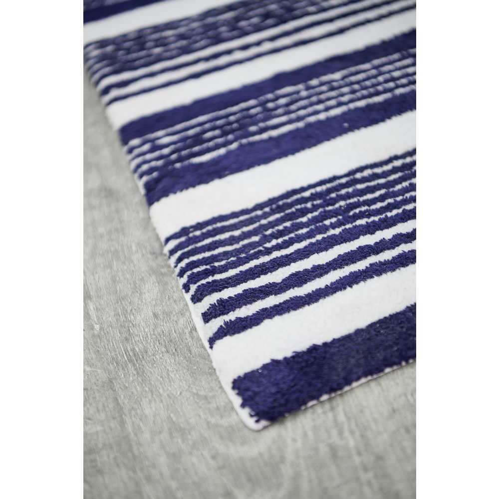 Wilko Blue Stripe Bath Mat Image 3