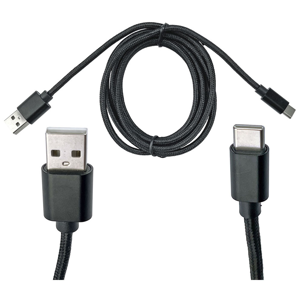 Wilko 1.5M Black Braided Type CUSB Wilko