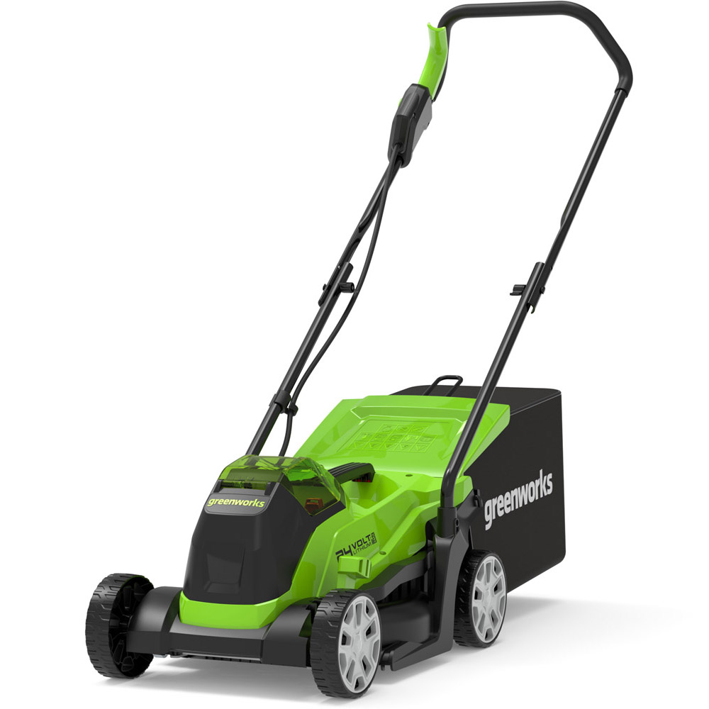 Greenworks 24V 25cm Cordless Brushless Lawn Mower Plus 24V 25cm Line Trimmer Image 3