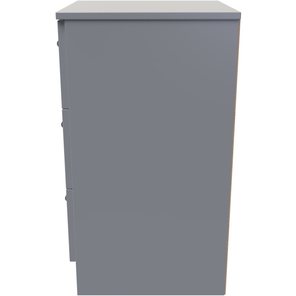 Crowndale Contrast 3 Drawer Dusk Grey Bedside Cabinet Ready Assembled Image 4