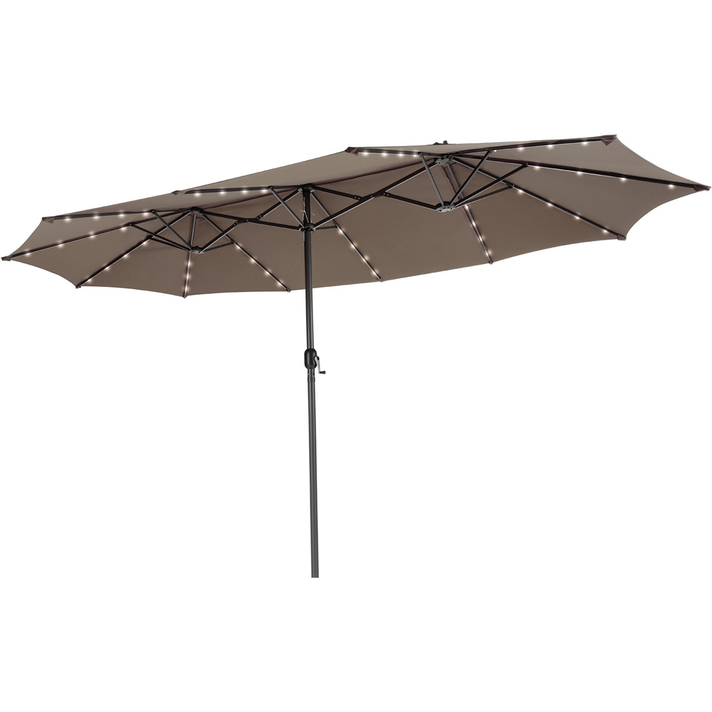 Costway Coffee Double Sided Outdoor Market Umbrella Image 1