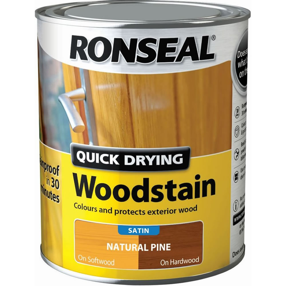 Ronseal Quick Drying Woodstain Natural Pine 750ml Image 1