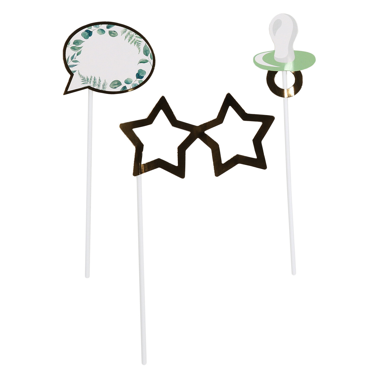Green Baby Shower Photo Props 10 Pack Image 1