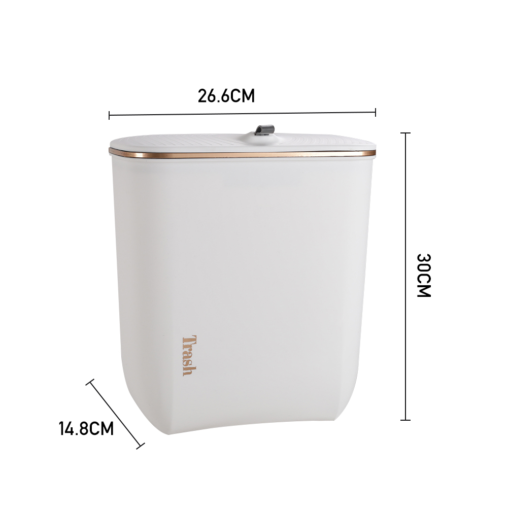 Living and Home Hanging Kitchen Waste Bin White Image 4