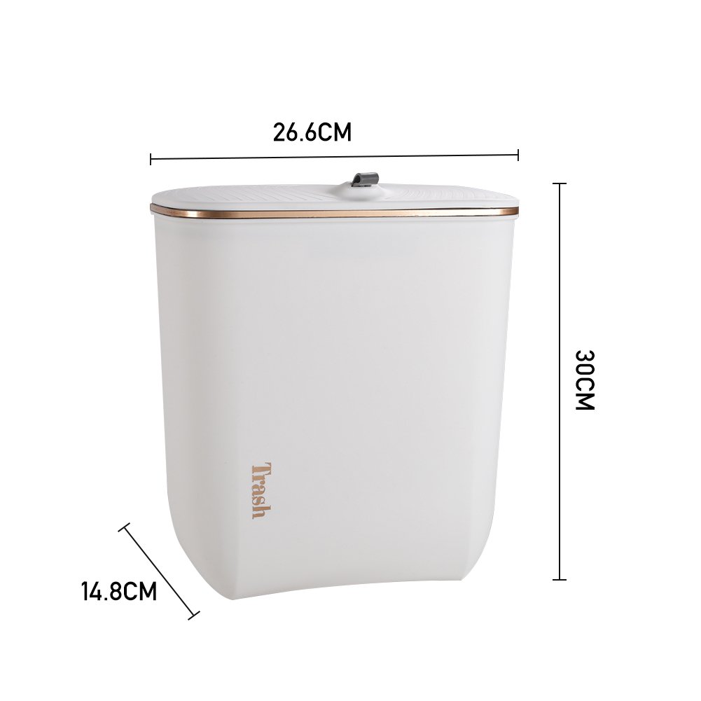 Living and Home White Hanging Kitchen Waste Bin Image 4