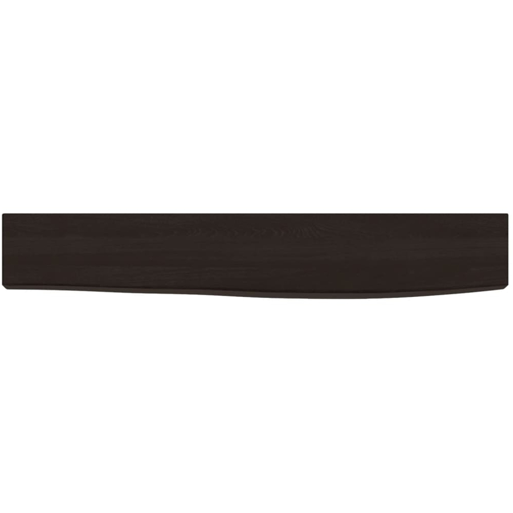 vidaXL 60cm Dark Brown Treated Solid Oak Wood Floating Wall Shelf Image 3